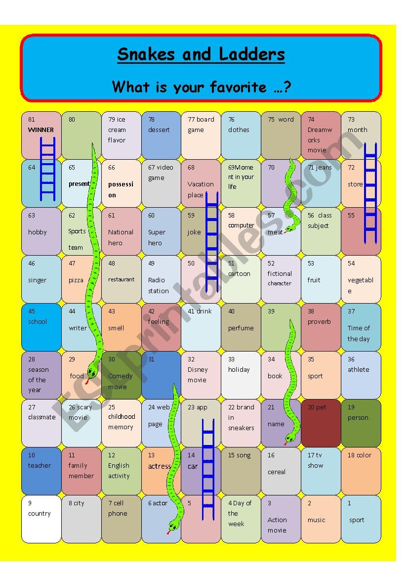 my favourite game snake and ladder essay