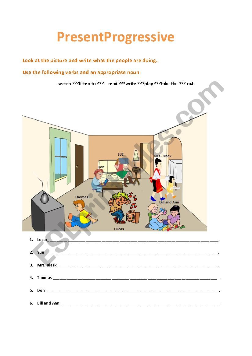 Present Progressive worksheet