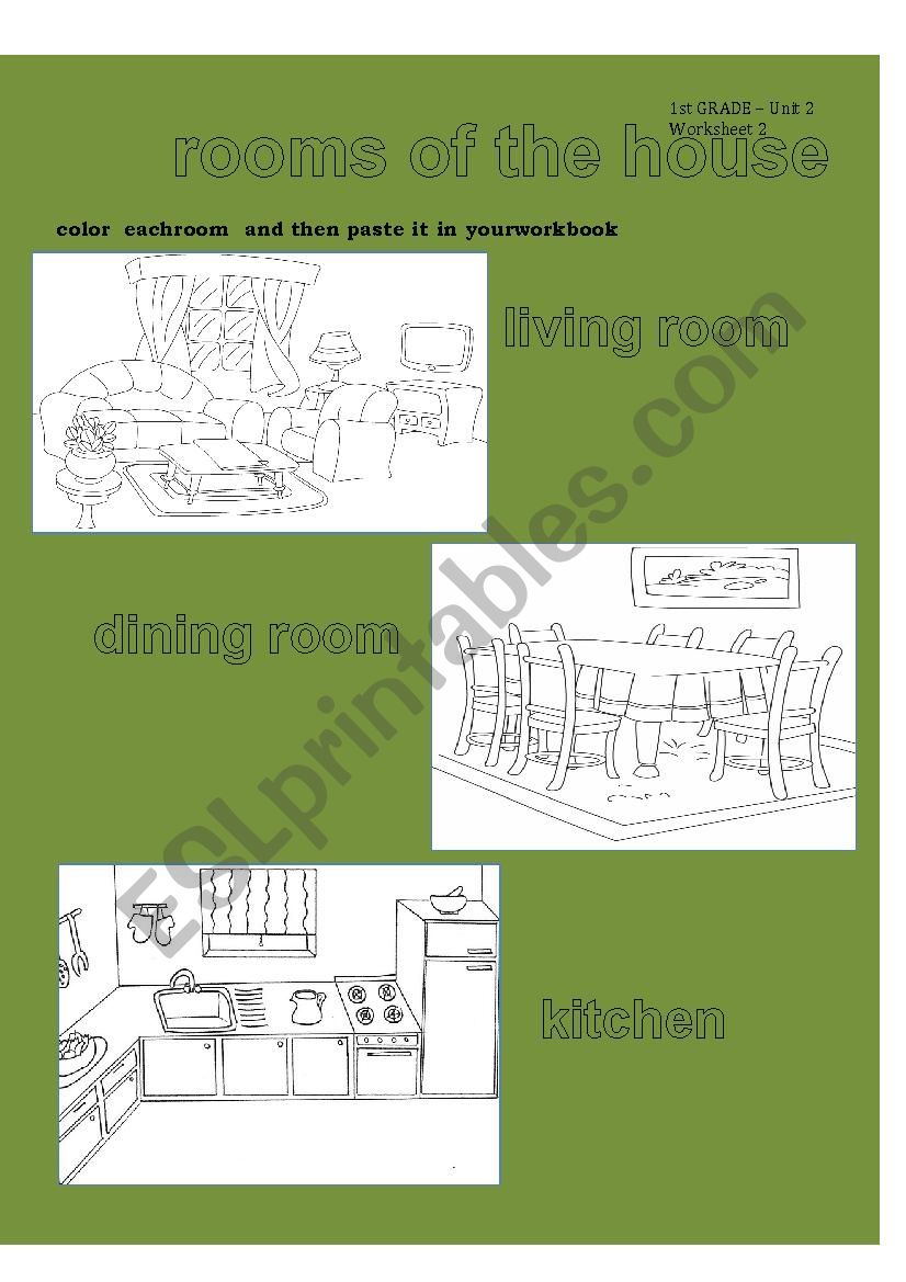 rooms of the house worksheet