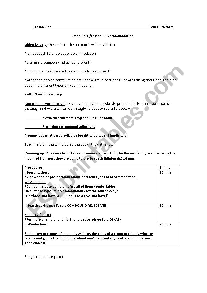 lesson plan accommodation part 2