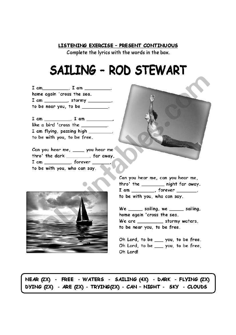 Sailing worksheet