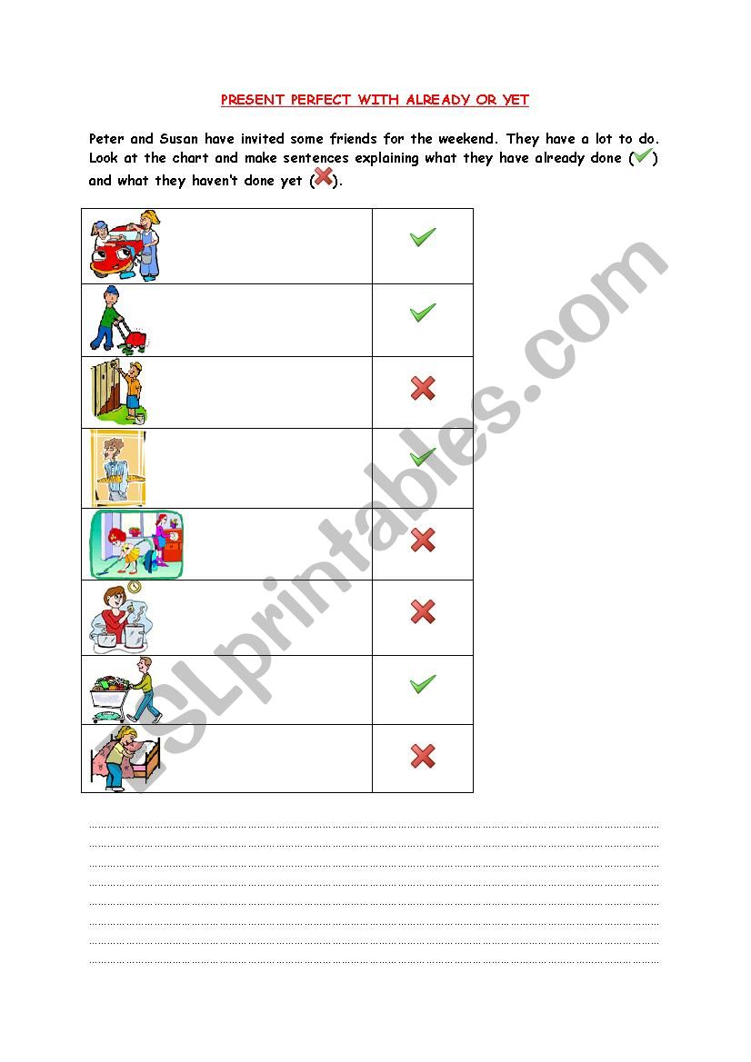 PRESENT PERFECT WITH ALREADY OR YET