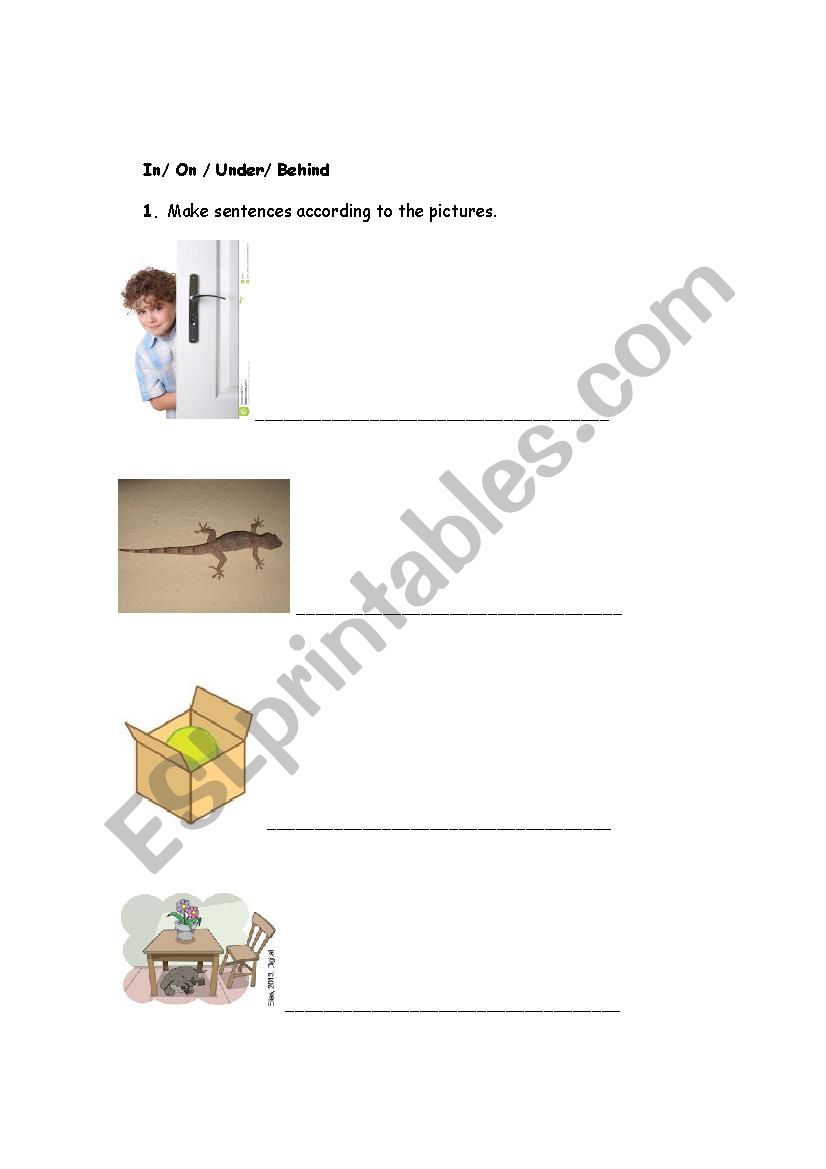 Prepositions worksheet