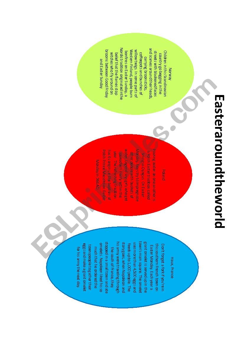 Easter traditions worksheet