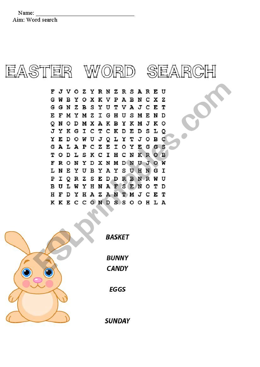 Easter Word Search worksheet