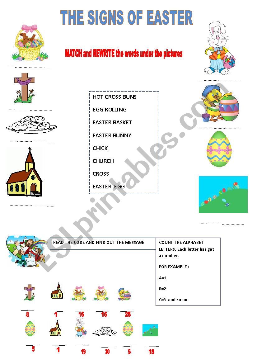 The signs of Easter worksheet