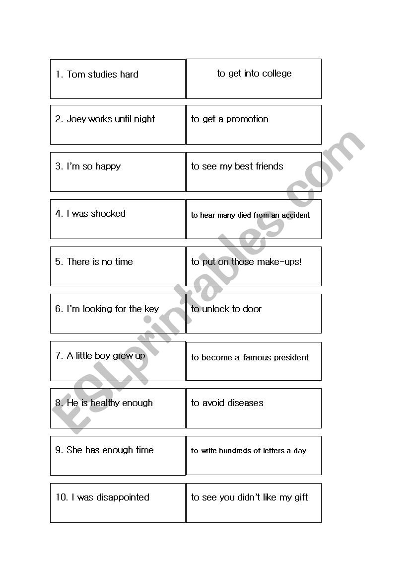 to do card activity worksheet