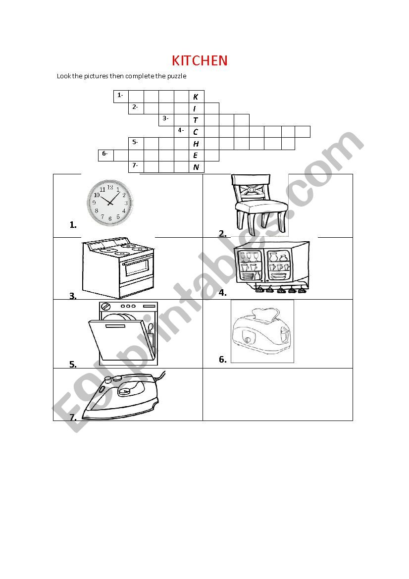 KITCHEN worksheet