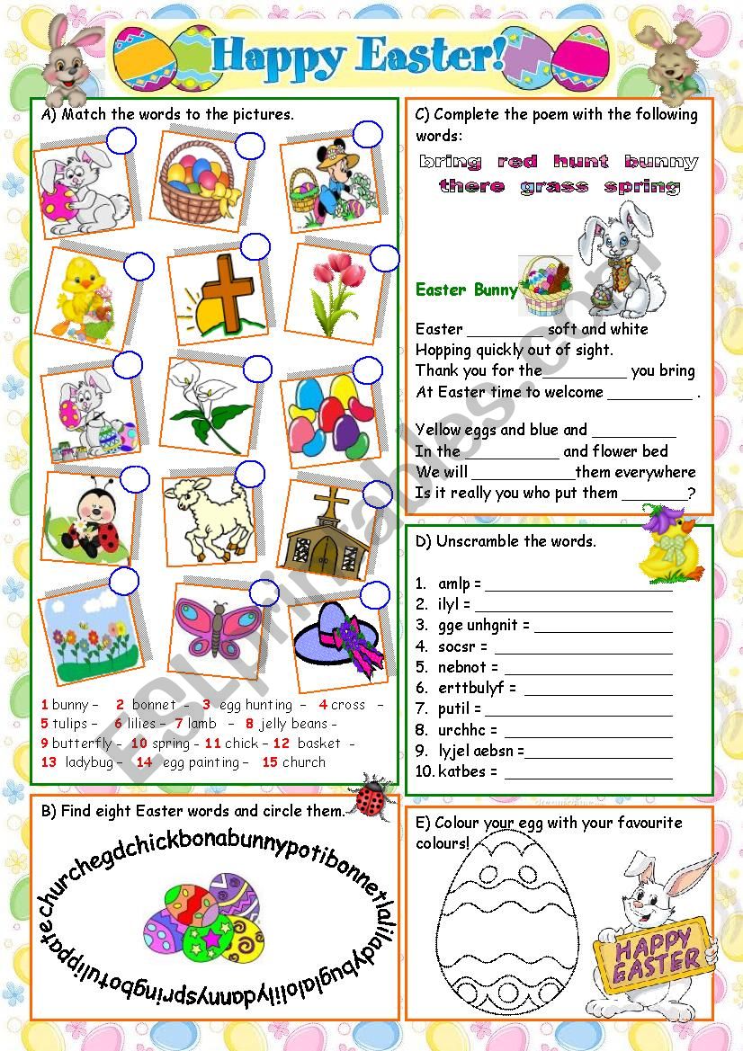 HAPPY EASTER!!! worksheet