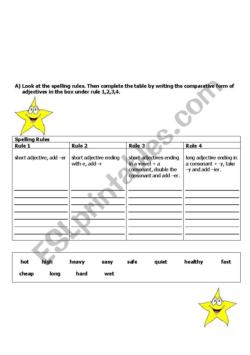 comparative adjectives, simple past verbs in context