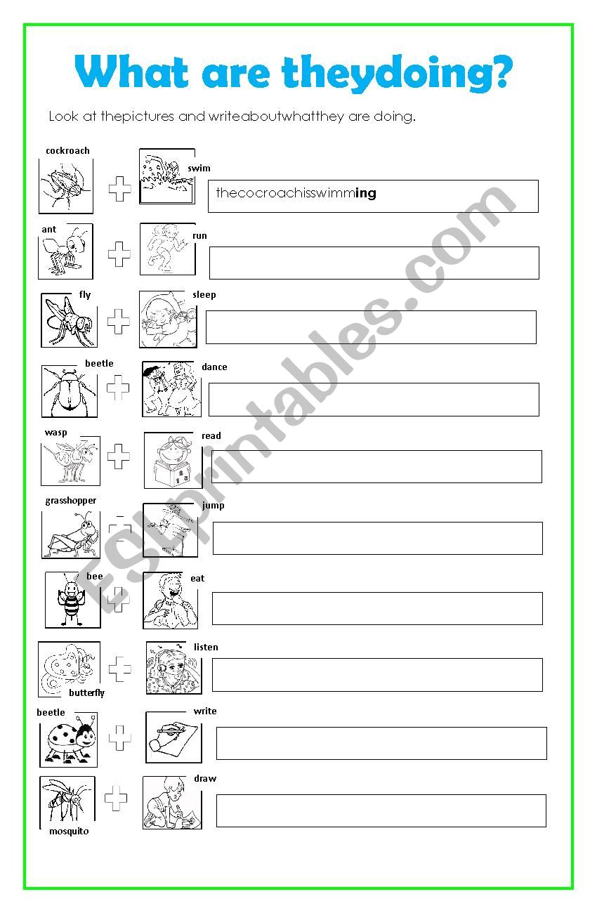 PRESENT CONTINUOUS worksheet