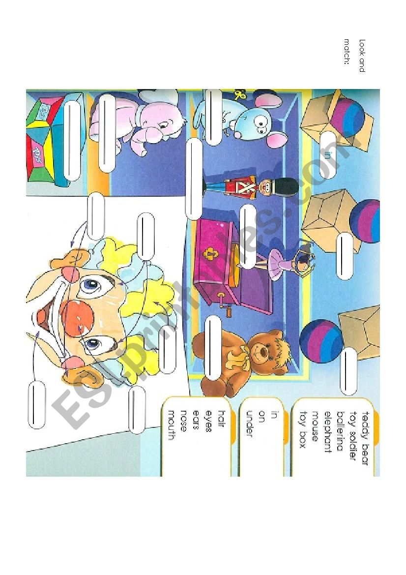 Matching game worksheet