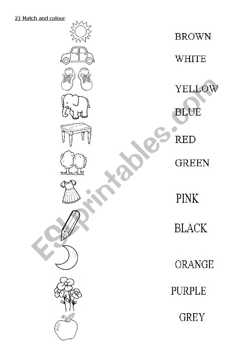 Colour match worksheet