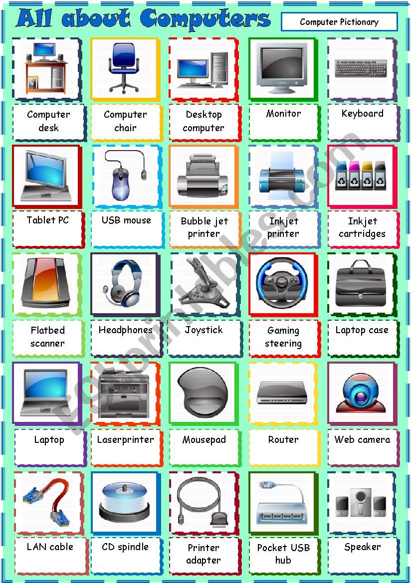 all about computers esl worksheet by krumel