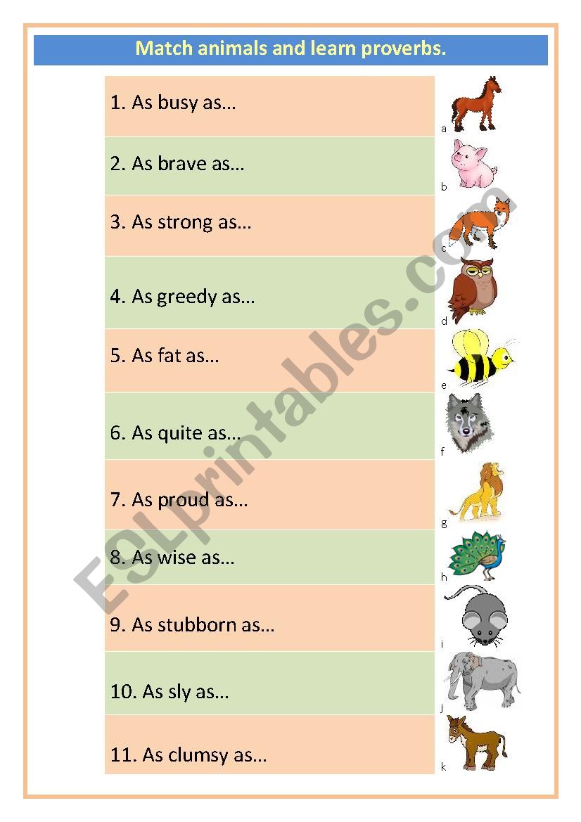 Proverbs  worksheet