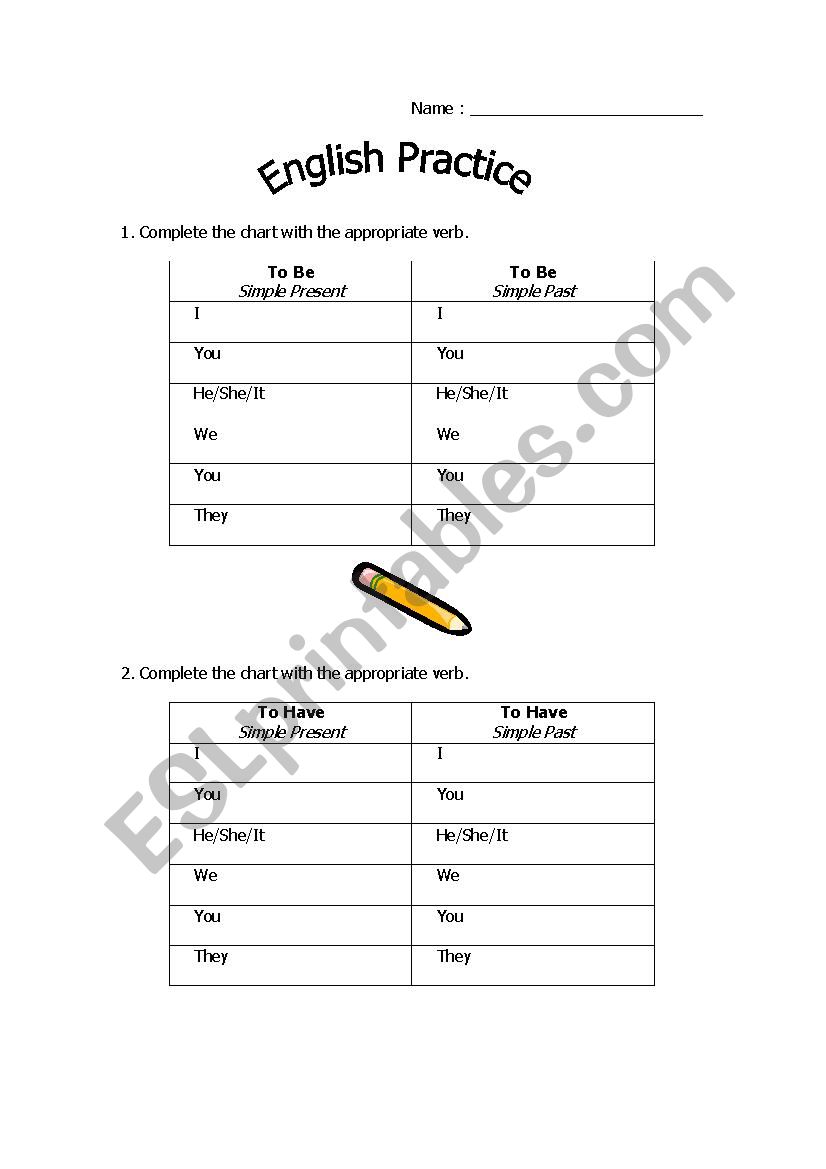 Practice To be To Have worksheet