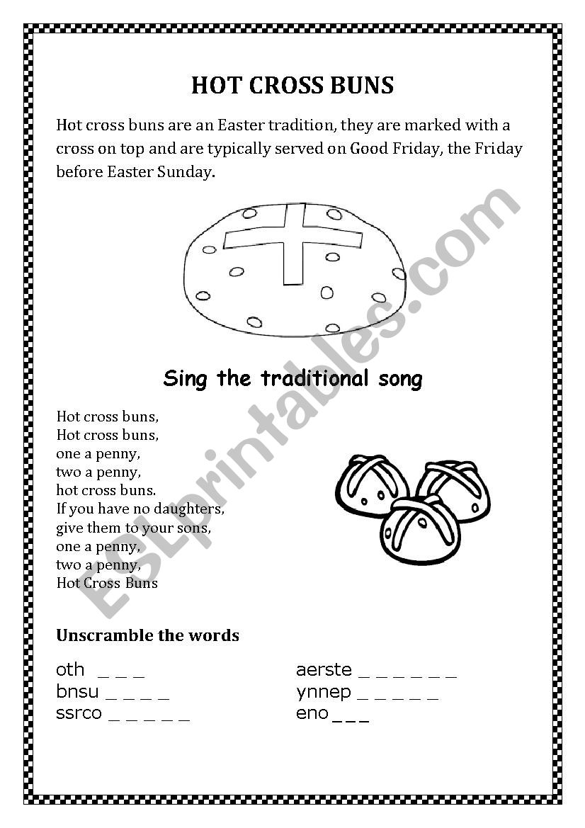 hot cross buns worksheet