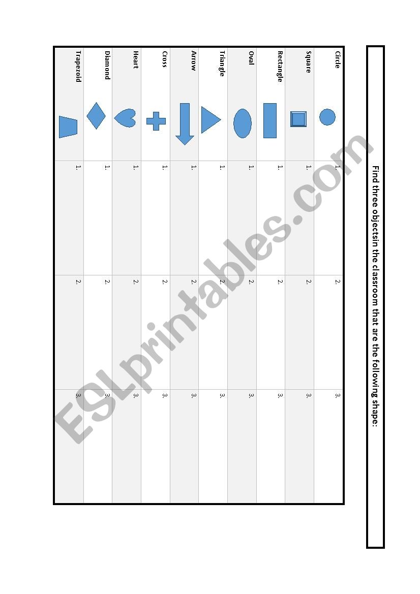Shapes worksheet