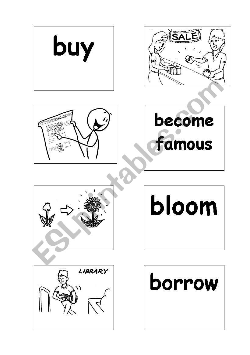 Verbs Memory worksheet