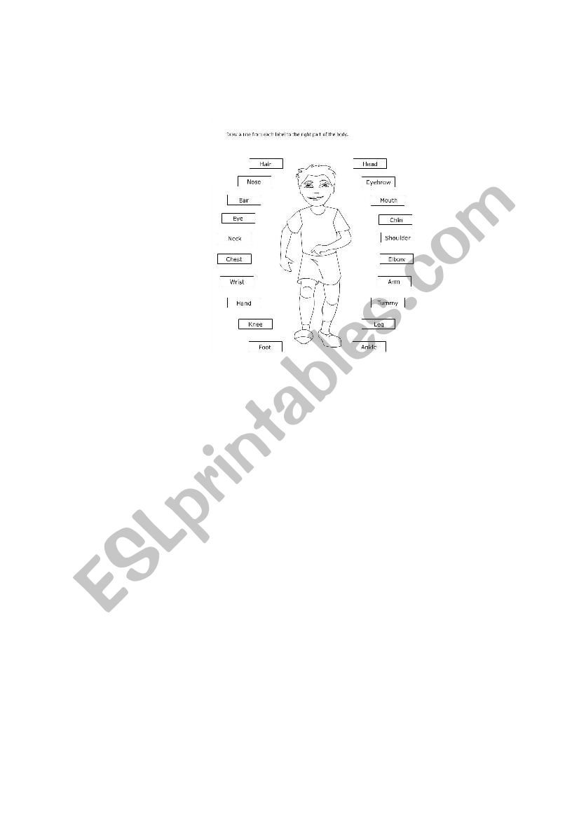 Body Parts worksheet