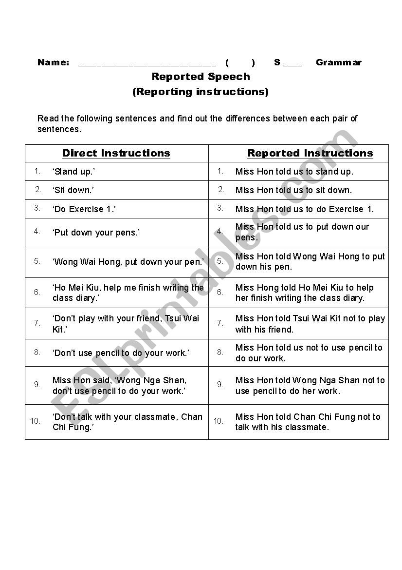 Reporting instructions - New attempt