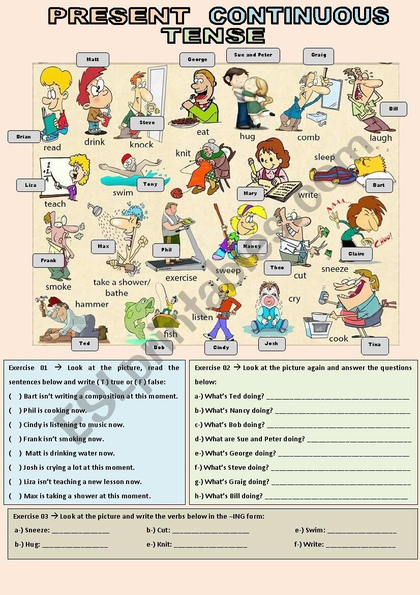 Present Continuous Tense - Practice