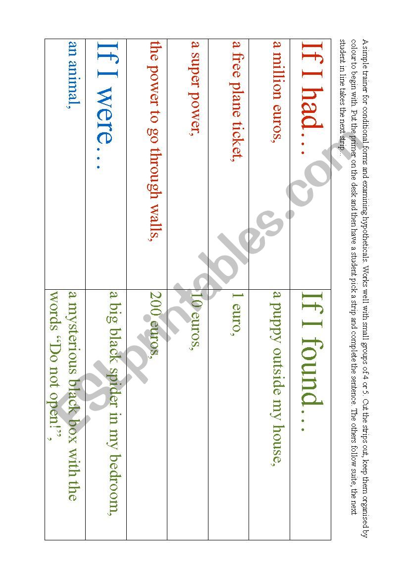 If I â€¦ worksheet