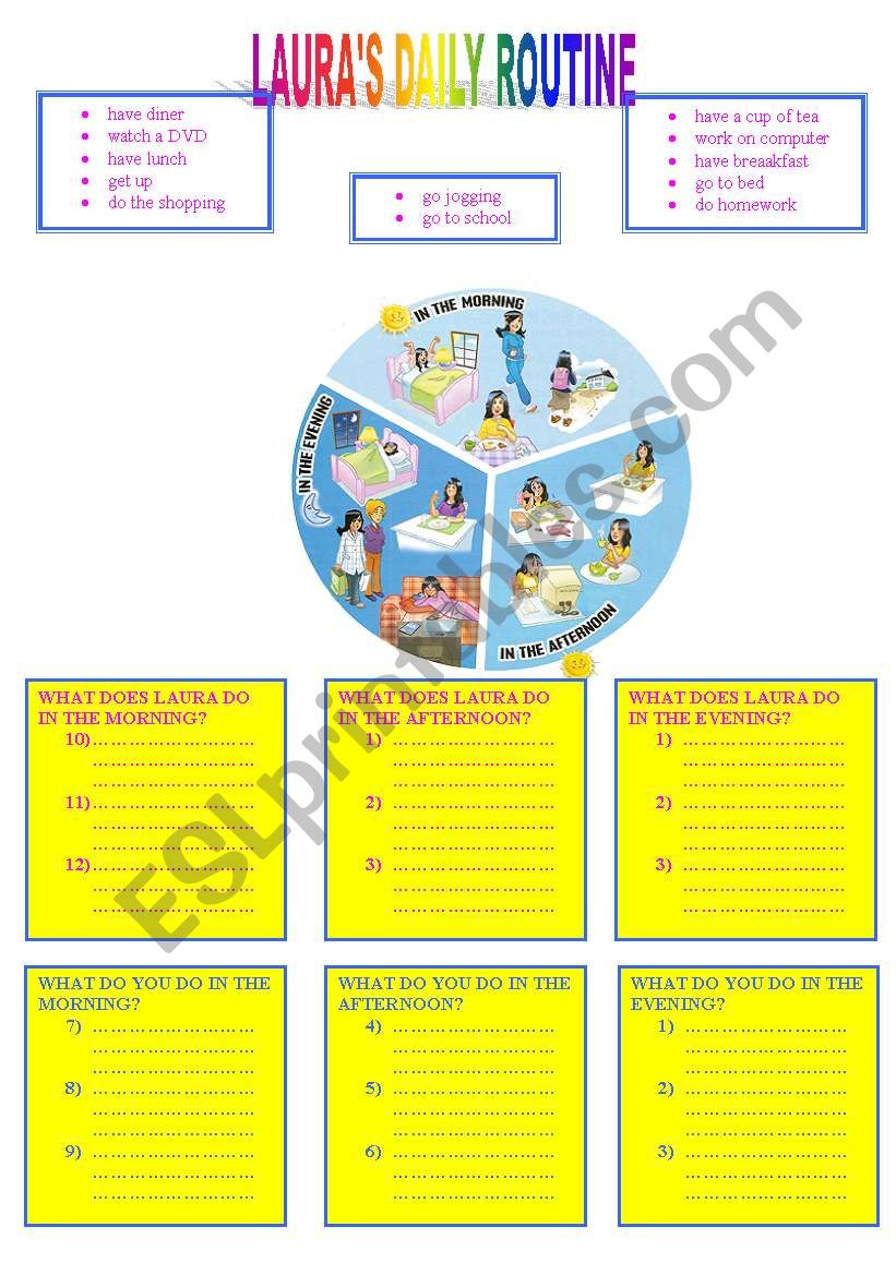 LAURAS  DAILY ROUTINE worksheet