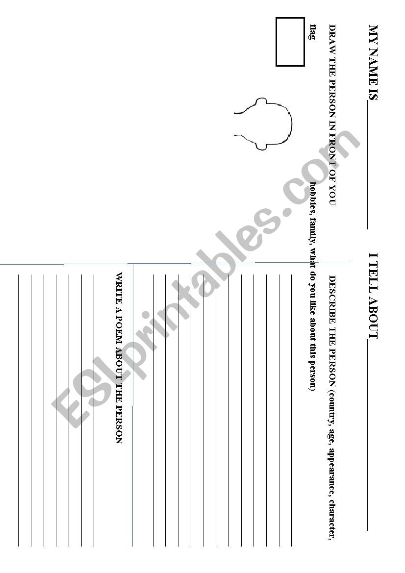 Describe and draw a person worksheet