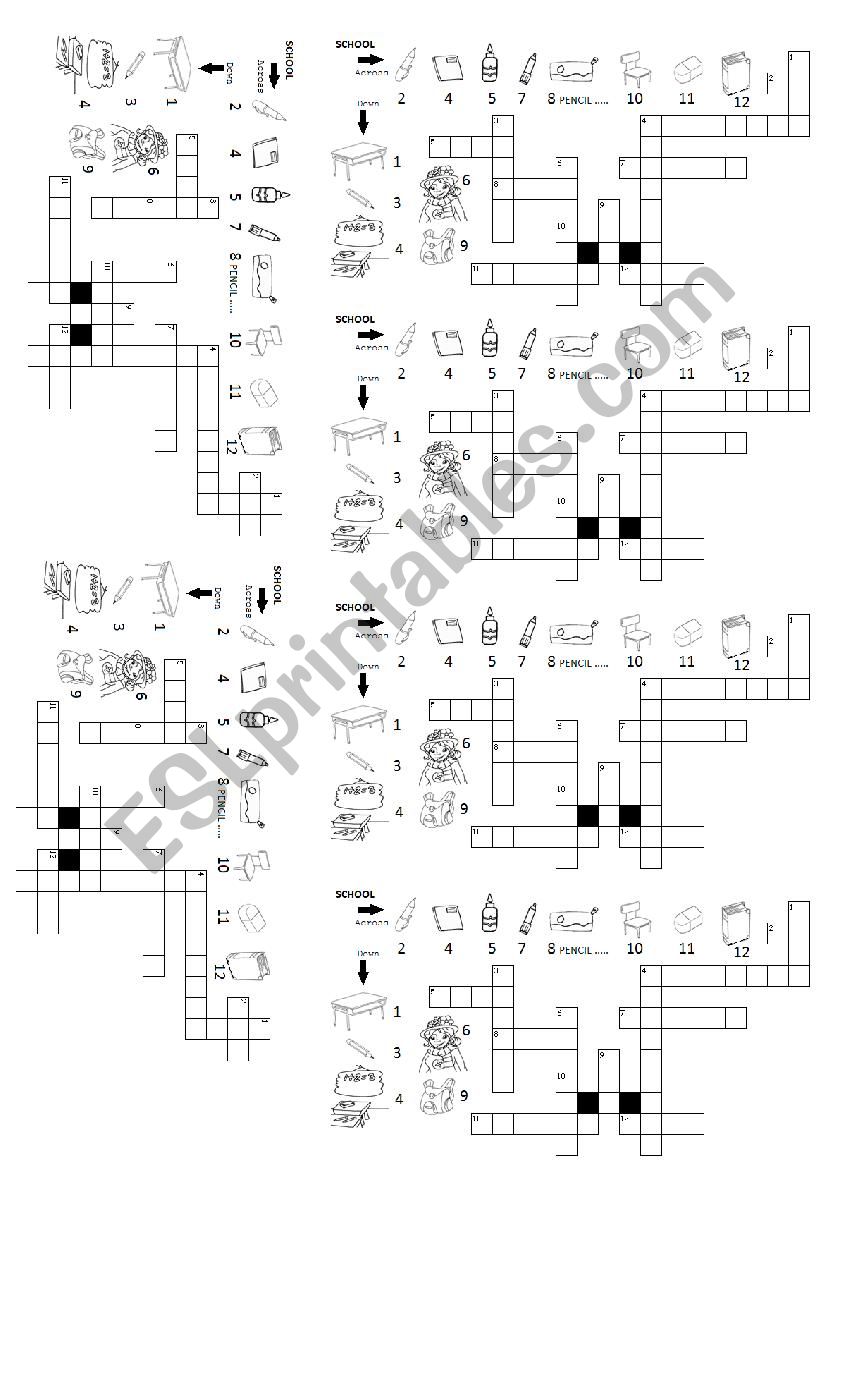 Crossword worksheet