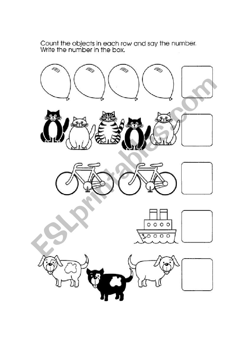 numbers worksheet