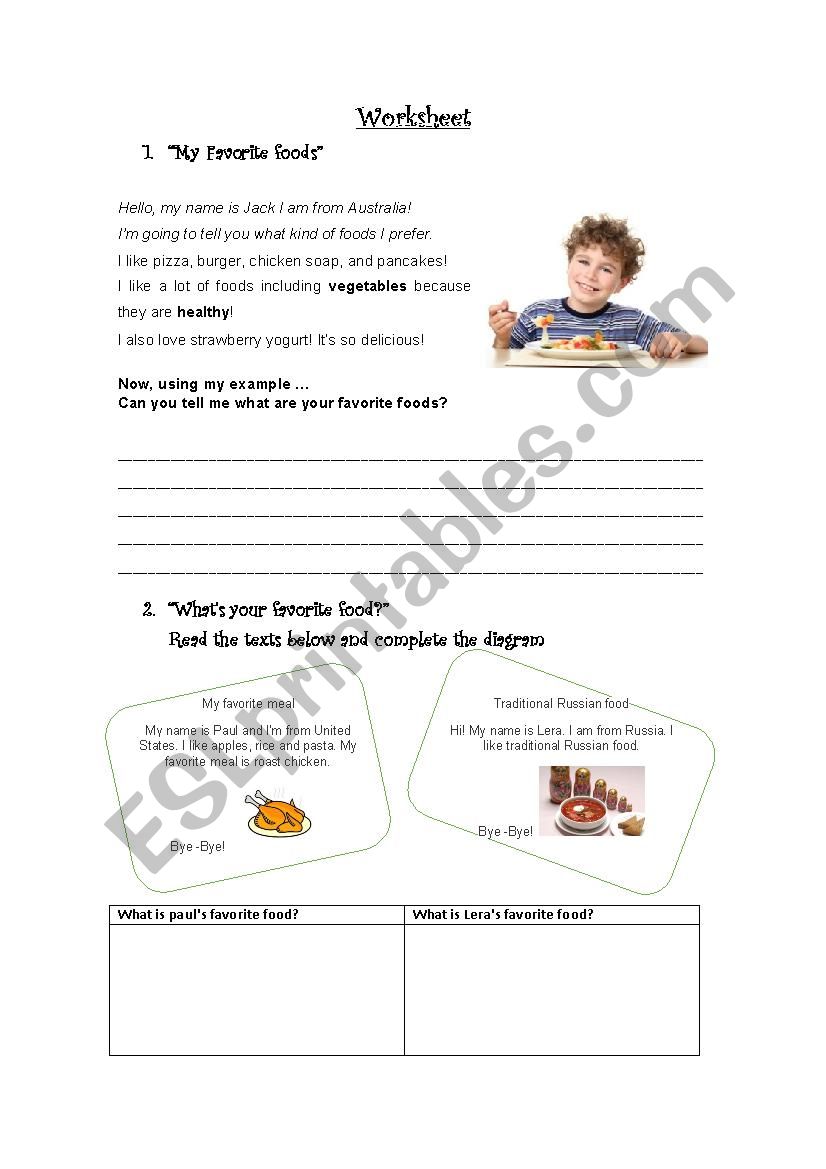 Reading activity  worksheet