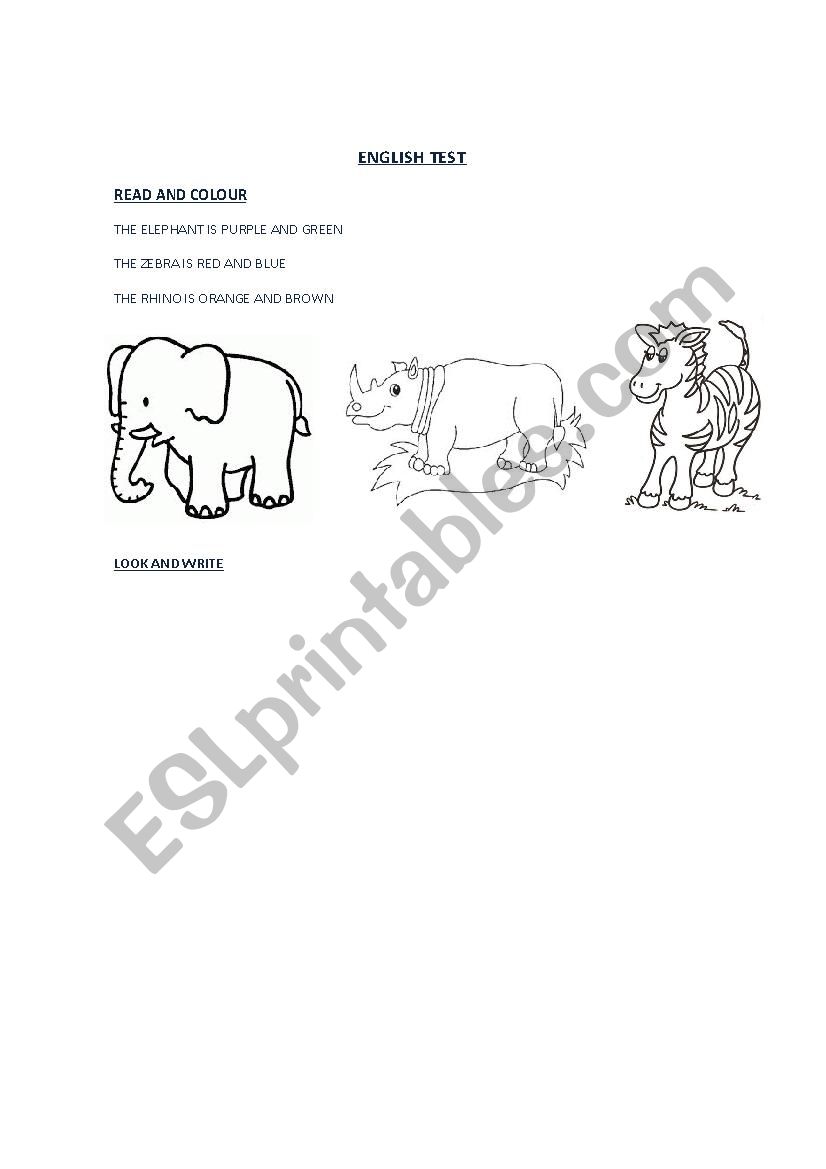 animals worksheet