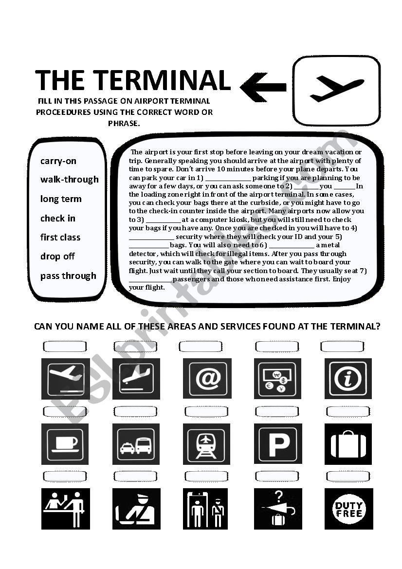 THE TERMINAL WORKSHEET worksheet