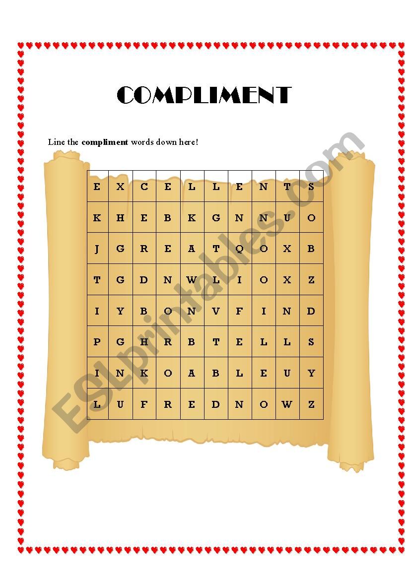 compliment worksheet