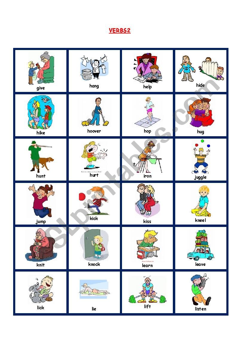 VERBS PICTIONARY2 worksheet