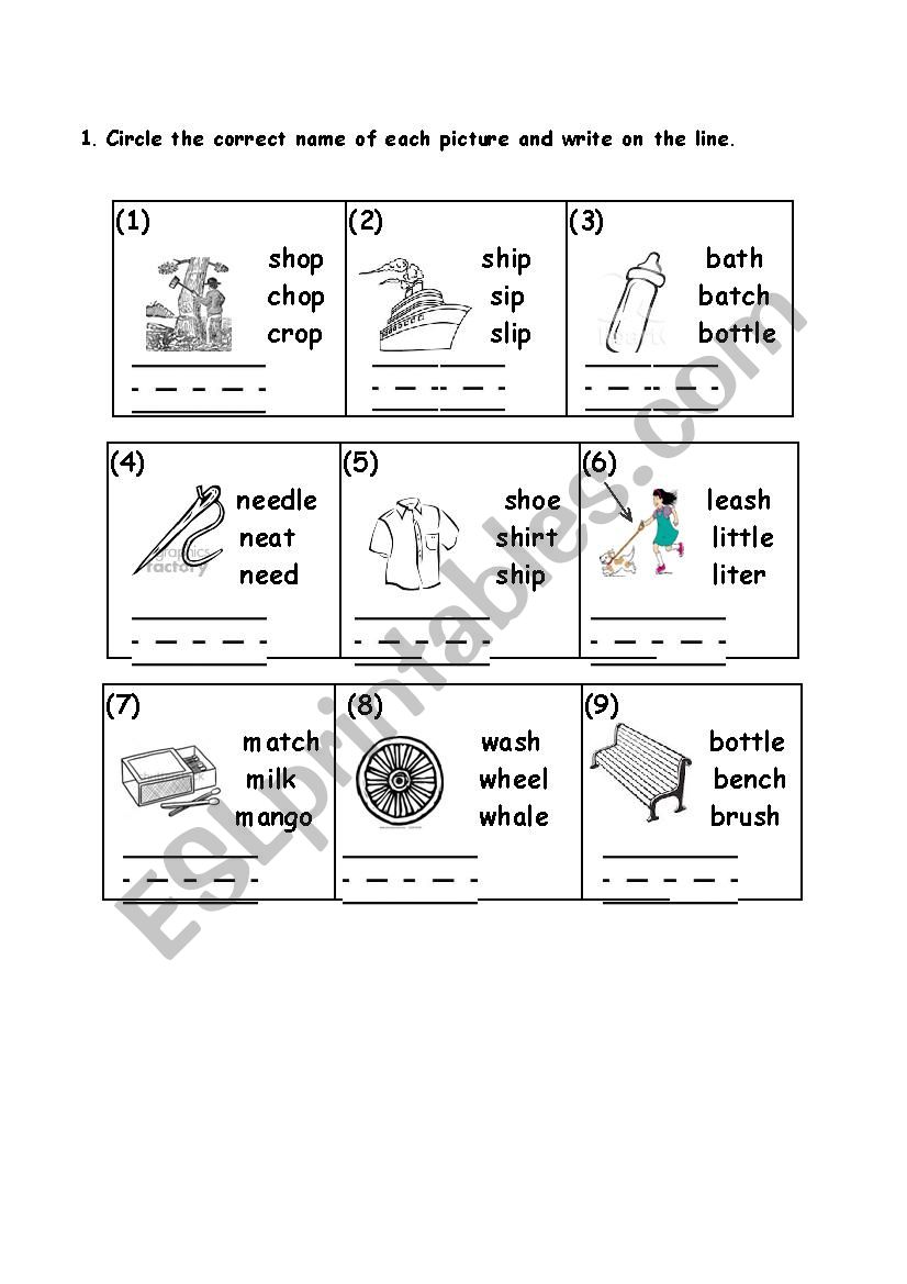 Consonant Digraphs worksheet