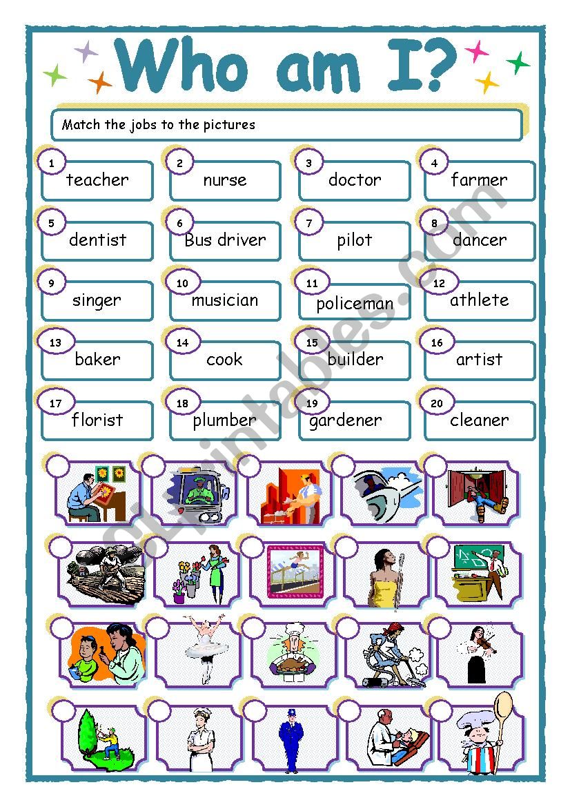 who am ý worksheet