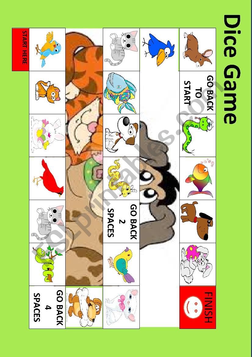 EASY ANIMAL DICE GAME  worksheet