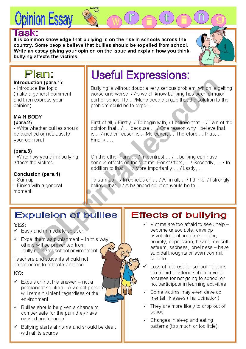 five paragraph essay bullying