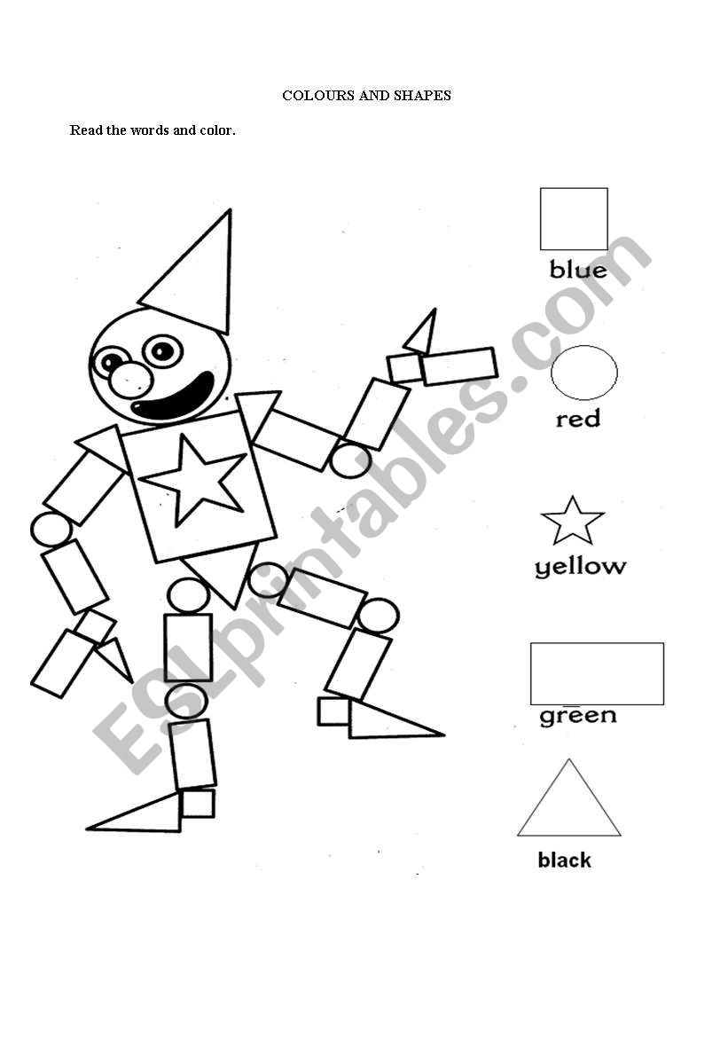 colours and shapes worksheet