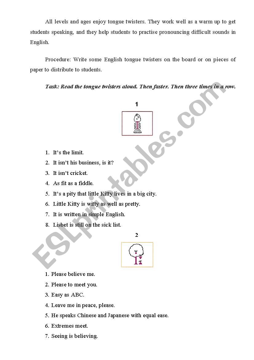 ENGLISH TONGUE TWISTERS PART 1 VOWELS