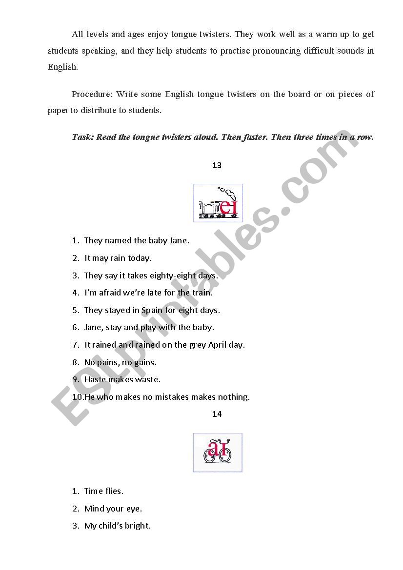 ENGLISH TONGUE TWISTERS PART 2 DIPHTHONGS