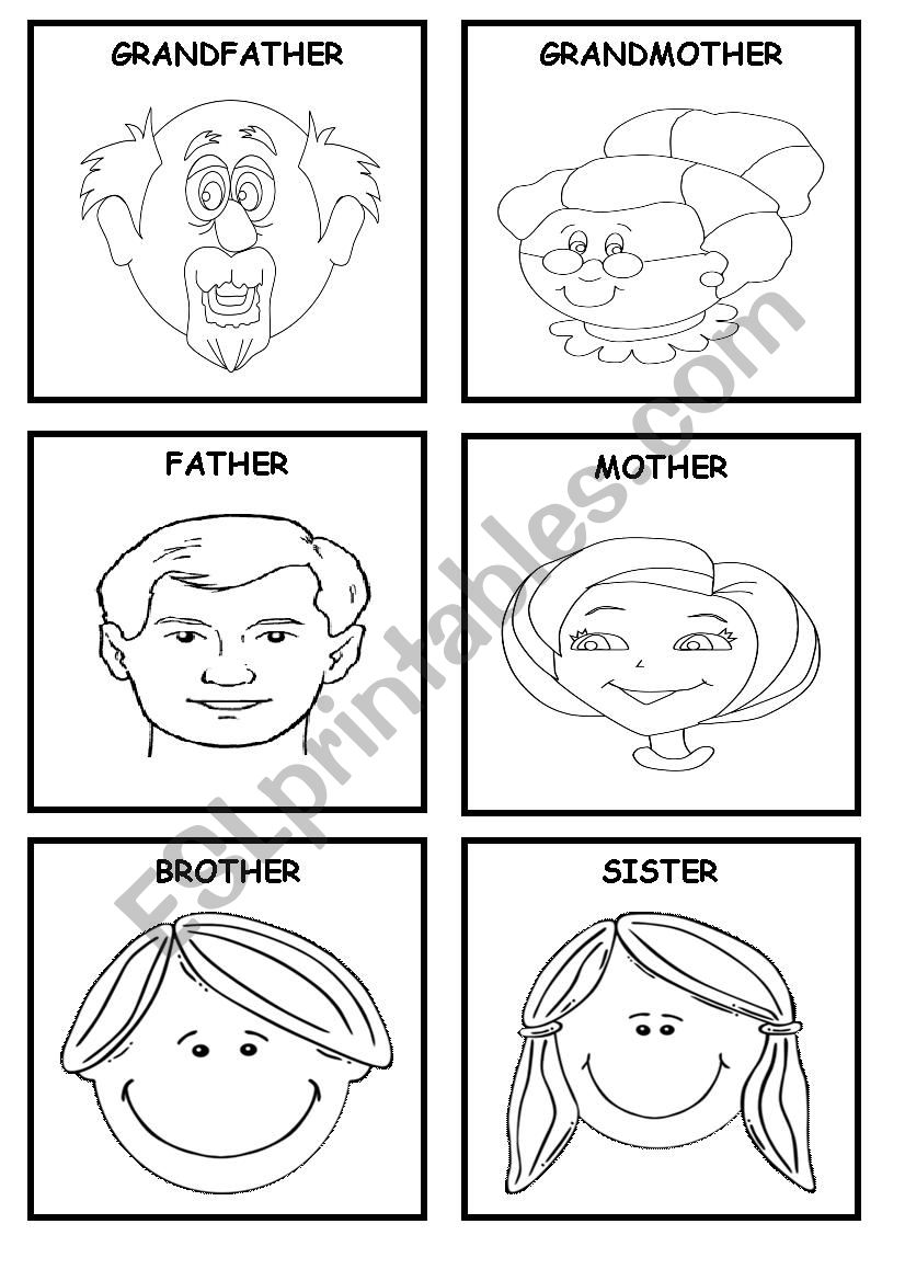 Family - Flash cards worksheet