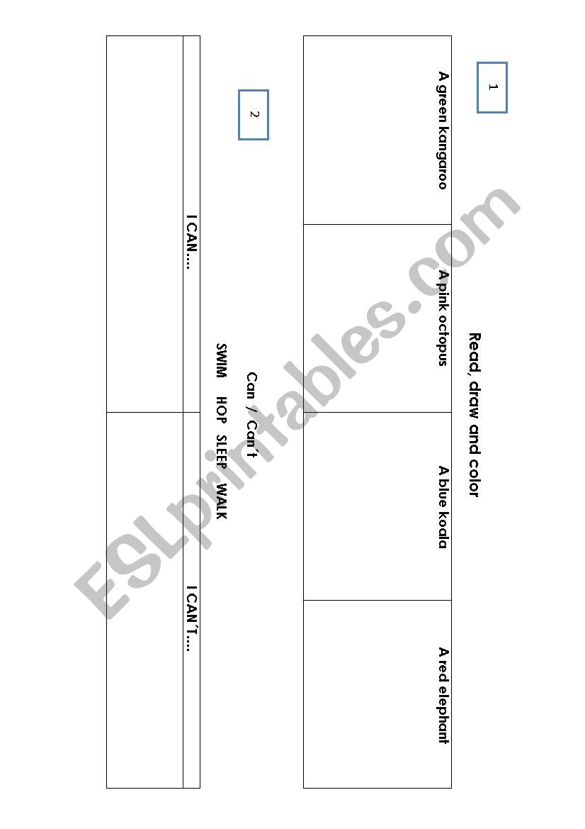 CAN CANT worksheet
