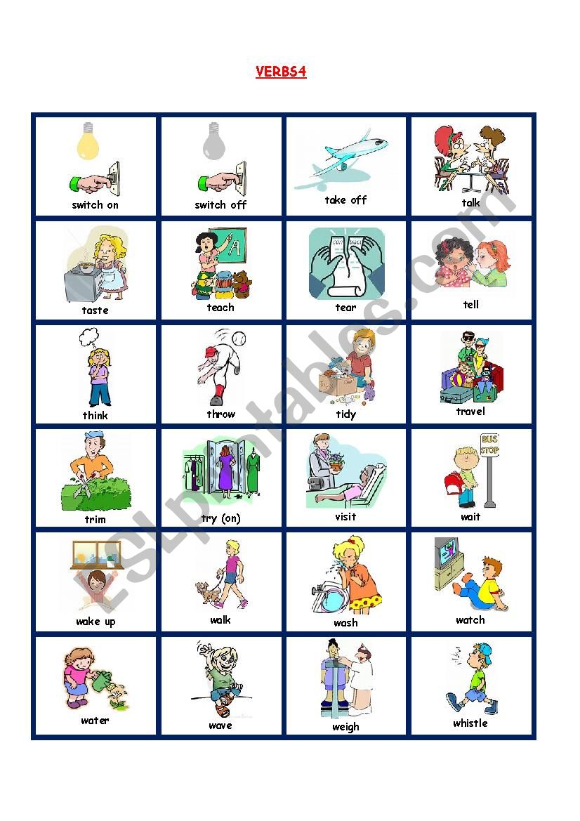 VERBS PICTIONARY4 worksheet