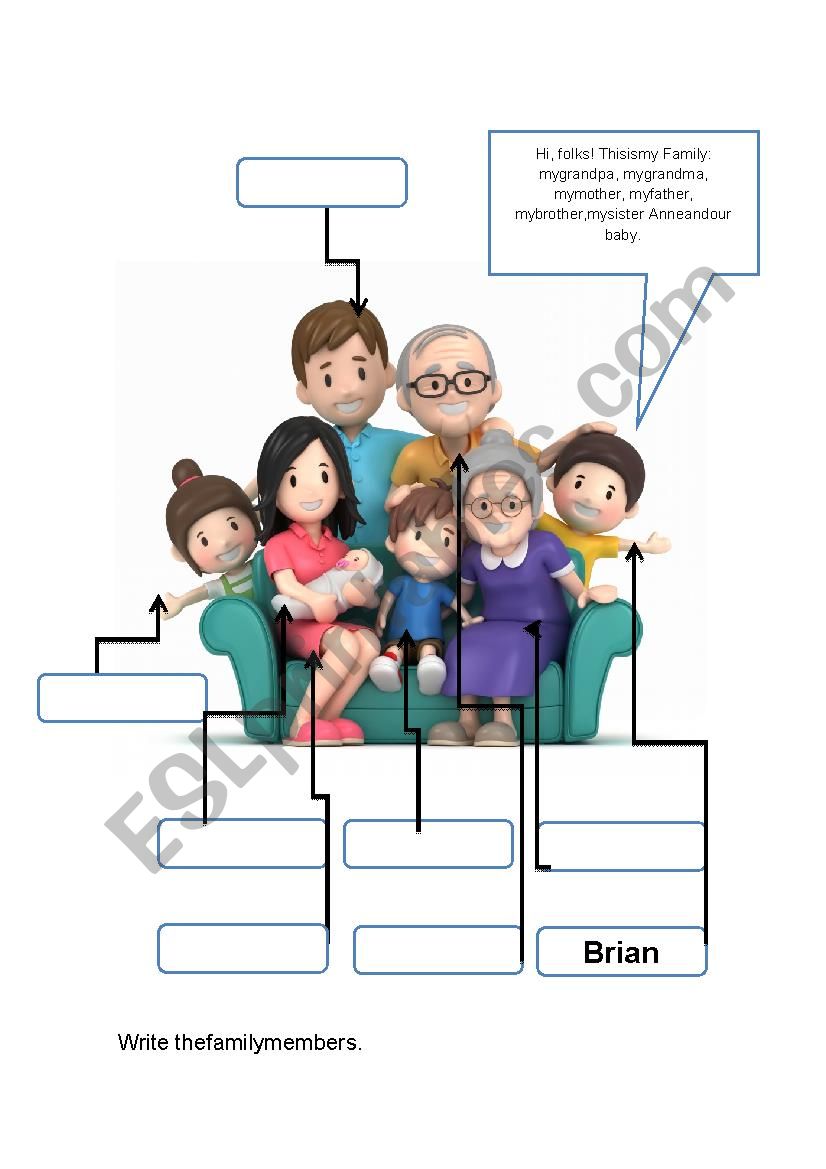 Family members worksheet