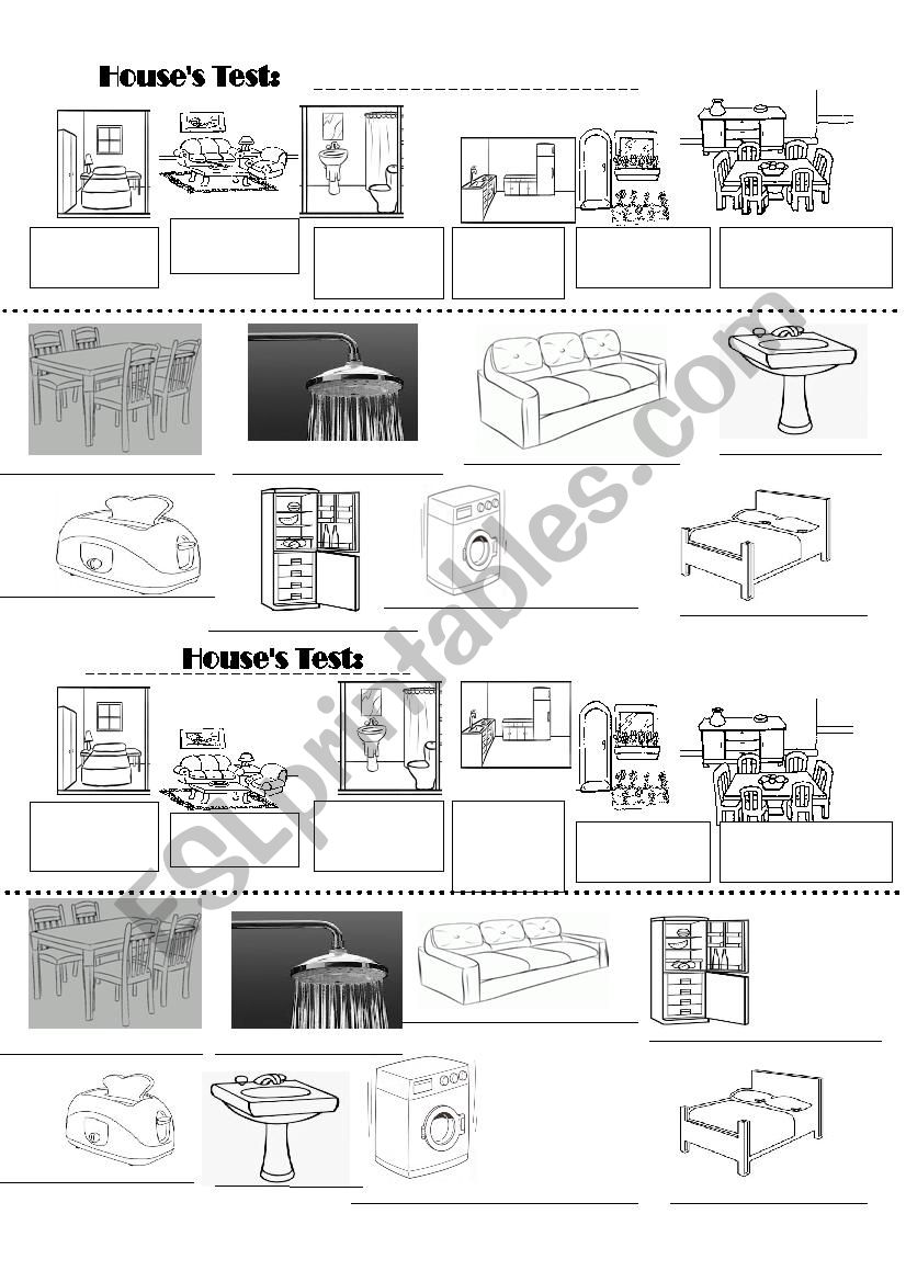 HOUSES TEST  worksheet