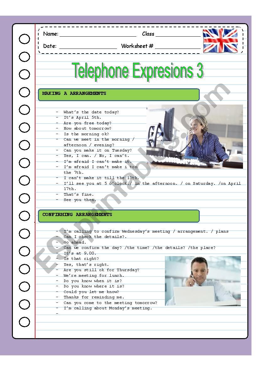 TELEPHONING 3 worksheet