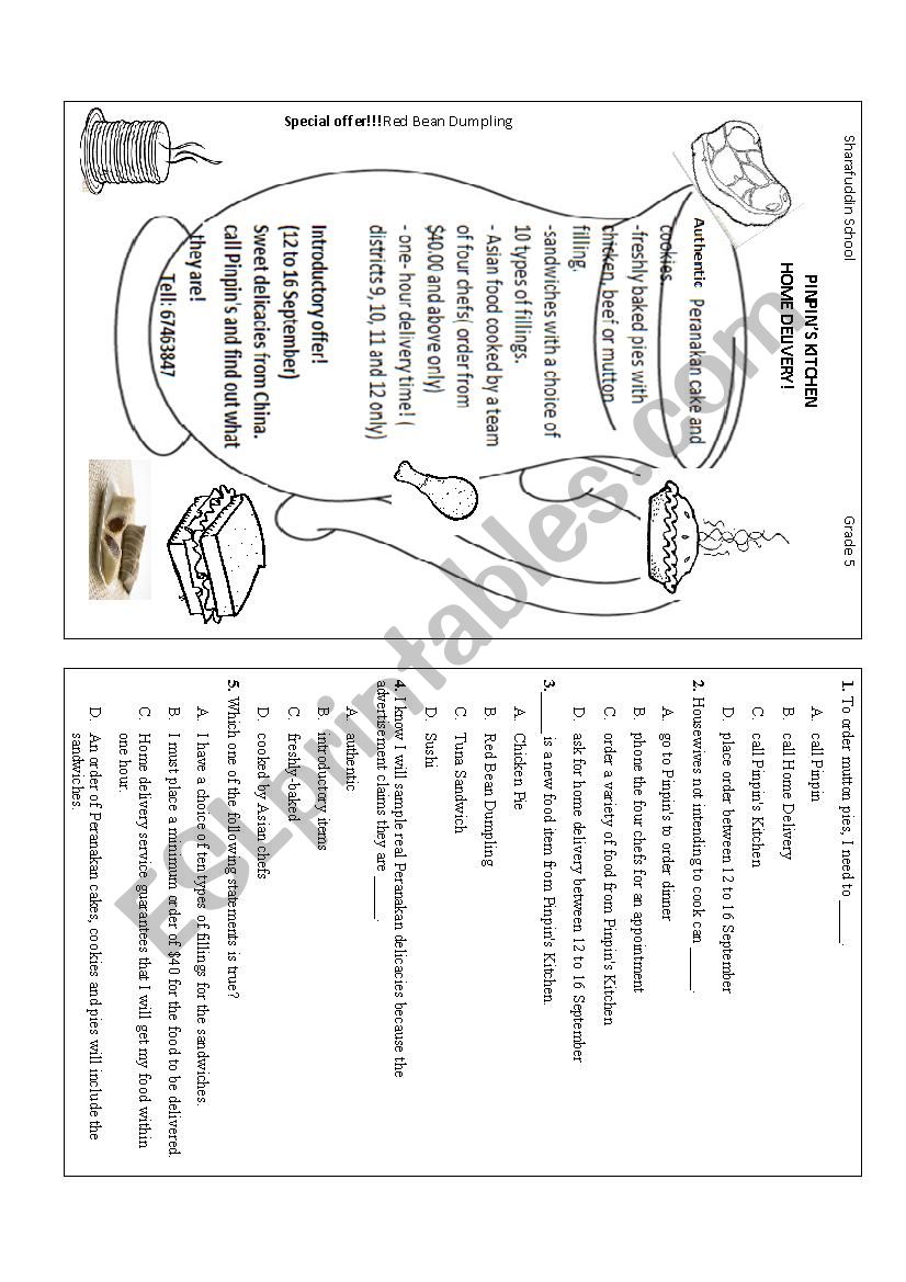 Graphic Stimulus worksheet